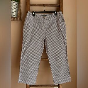 Ralph Lauren Active Brown and White Gingham Cropped Capri Pant